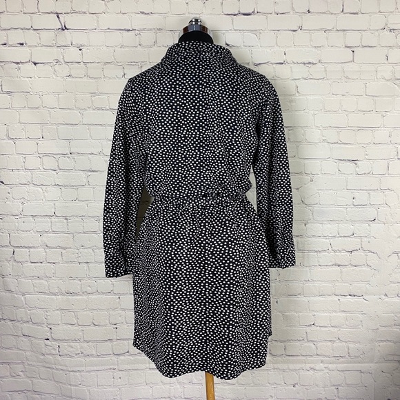 VINTAGE long sleeves polkadots black dress - Picture 8 of 10